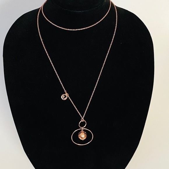 Necklace Rose Gold Plated with Hallow Ball 36” - Picture 7 of 8